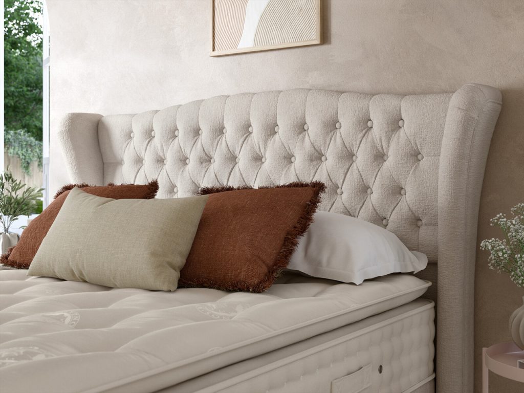 Staples  Co Belgravia Buttoned Hotel Height Split Headboard | Bed Sava