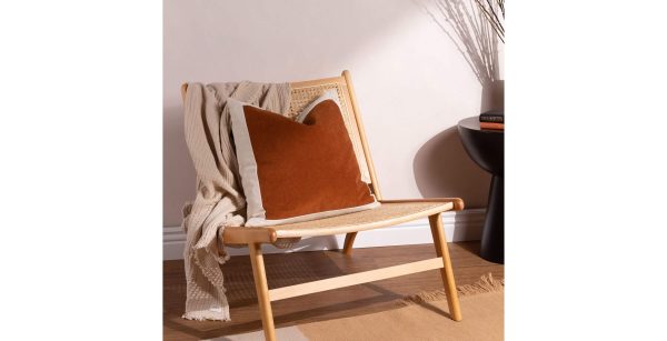 Linen Velvet Cushion  Pecan | Bed Sava
