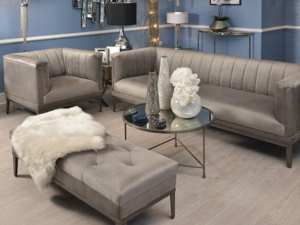 Belgravia Grey Three Seater Ribbed Sofa | Bed Sava