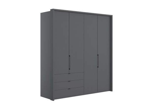 Emden 4 Door 3 Drawers On Left Hinged Wardrobe | Bed Sava