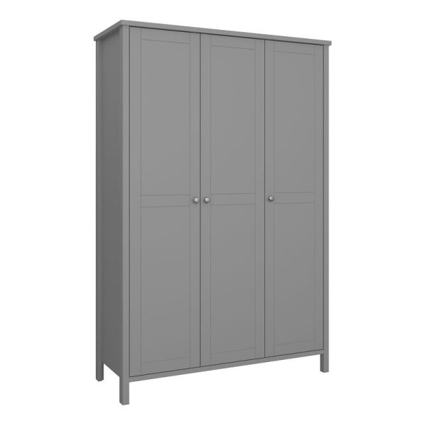 Tromso 3 Door Wardrobe Grey | Bed Sava