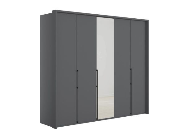 Emden 5 Door 1 Mirror Hinged Wardrobe | Bed Sava