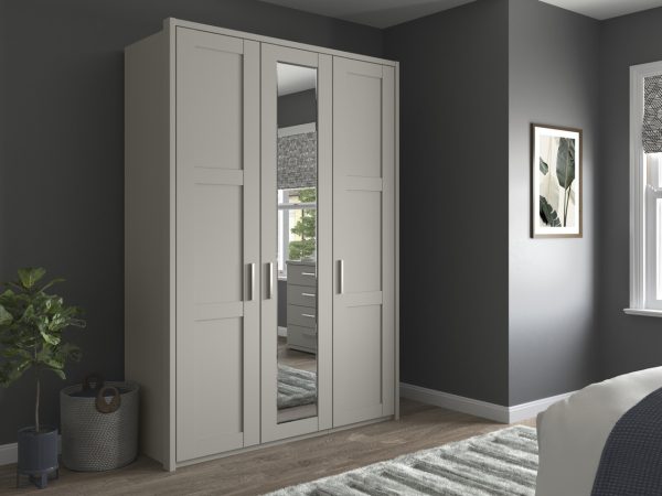 Alster 3 Door 1 Mirror Hinged Wardrobe | Bed Sava