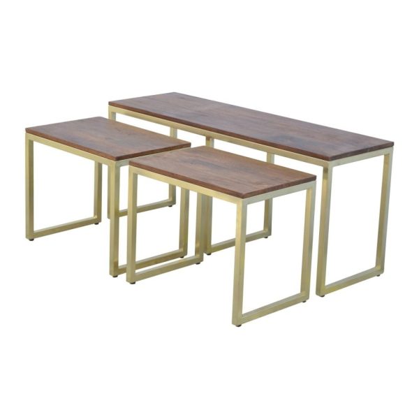 Chunky Gold Tables Set of 3 | Bed Sava
