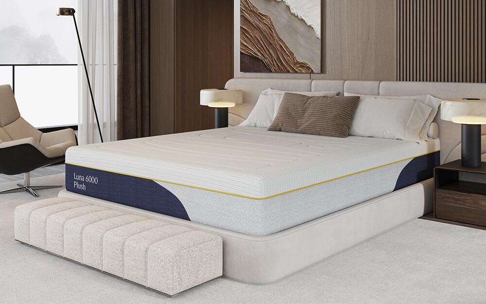 Luna 6000 Plush Gel Memory Pocket Hybrid Mattress, King Size