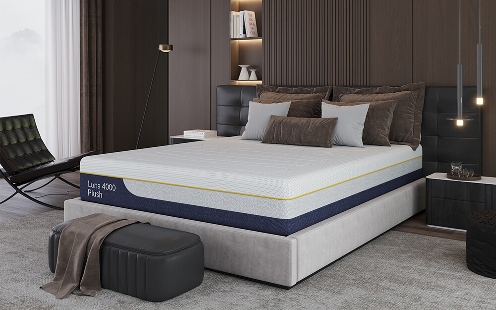 Luna 4000 Plush Gel Memory Pocket Hybrid Mattress, King Size