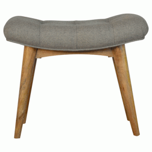 Curved Grey Tweed Bench | Bed Sava