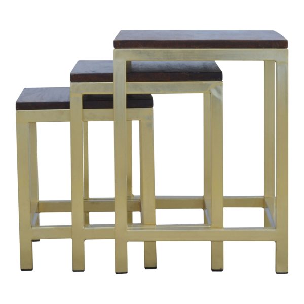 Chunky Gold Stool Set of 3 | Bed Sava