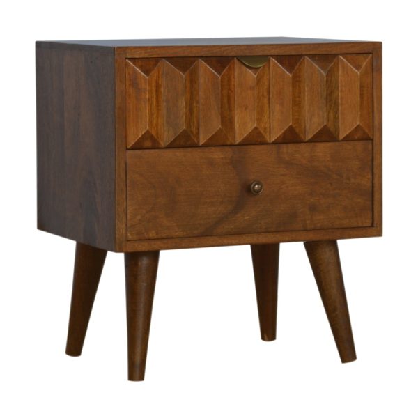 Chestnut Prism Bedside | Bed Sava