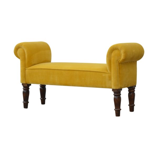 Mustard Velvet Bench | Bed Sava
