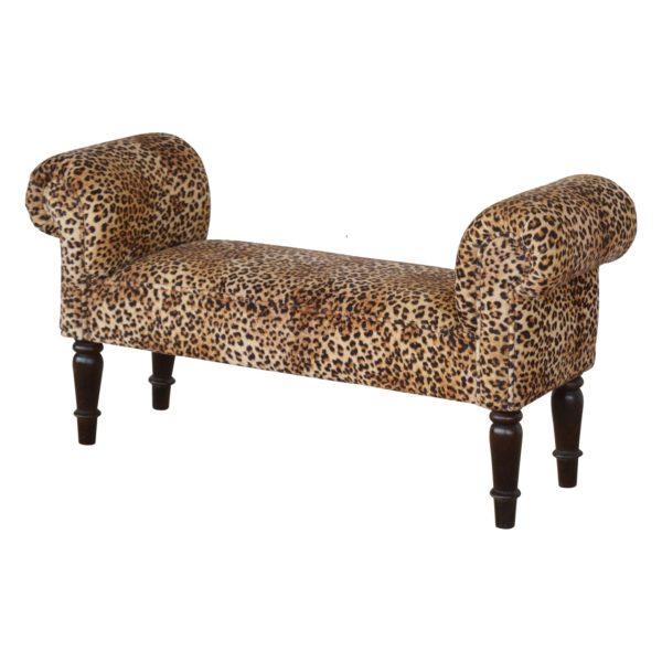 Leopard Print Velvet Bench | Bed Sava