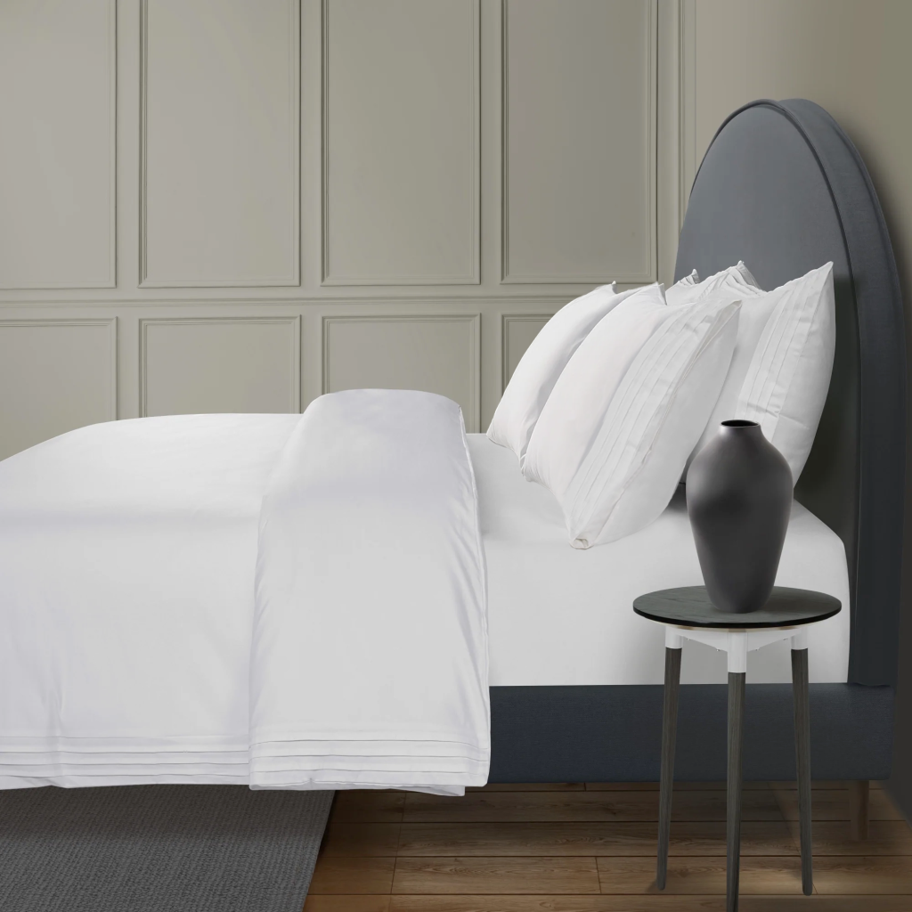 800 Thread Count Egyptian Cotton Regalwood Lux Buttery Smooth Duvet Cover - Brilliant White, King / White