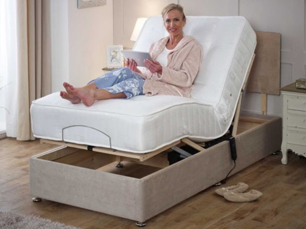 Restpocket Electric Adjustable Bed Chenille With Pocket Mattress and Headboard