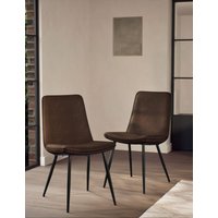 MS Collection Set of 2 Cullen Dining Chairs  Dark Tan Dark Tan | Bed Sava