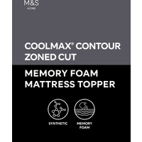 M&S Collection Contour Memory Foam Mattress Topper - 6FT - White, White