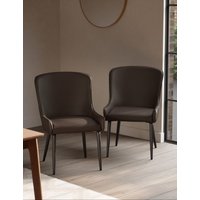 MS Collection Set of 2 Braxton Dining Chairs  Medium Brown Medium BrownCharcoal | Bed Sava