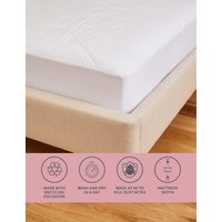 Supremely Washable Mattress Protector - 5FT - White, White