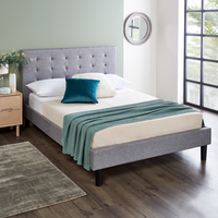 Double Bed With Mattress Pocket Sprung Memory Foam Hybrid  - Grey