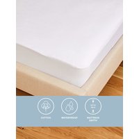 Sleep Solutions Terry Waterproof Extra Deep Mattress Protector - DBL - White, White