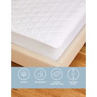 Sleep Solutions Quilted Waterproof Extra Deep Mattress Protector - DBL - White, White