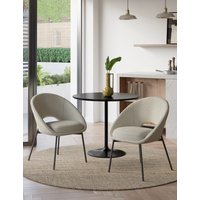 MS Collection Set of 2 Curve Dining Chairs  Soft White Soft WhiteForest Green | Bed Sava