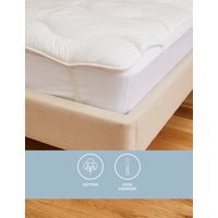 M&S Collection Comfortably Cool Mattress Topper - 6FT - White, White