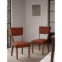 MS Collection Set of 2 Riley Dark Dining Chairs  Terracotta Terracotta | Bed Sava
