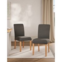 MS Collection Set of 2 Malton Dining Chairs  Charcoal Mix Charcoal MixLight Natural | Bed Sava