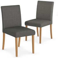 Set of 2 Tromso Dining Chairs  Grey Grey | Bed Sava
