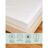 M&S Collection Anti Allergy Plus Deep Mattress Protector - SGL - White, White