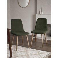 M&S Collection Set of 2 Hive Dining Chairs - Moss Green, Slate Blue,Moss Green