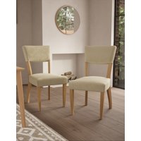 MS Collection Set of 2 Riley Oak Dining Chairs  Natural Natural | Bed Sava