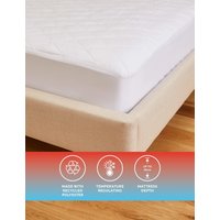 Body Sensor™ Body Temperature Control Mattress Protector - DBL - White, White
