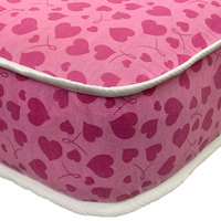 Wilson Beds - 4" Reflex Foam Hot Pink Hearts Kids Mattress - Hot Pink Hearts / Single Extra Long