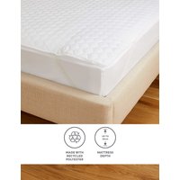 M&S Collection Microfibre Mattress Protector - SGL - White, White