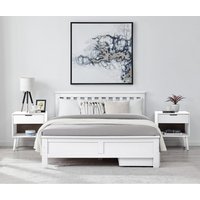 Azure Single Bed Double Bed King Bed - White / Double / Bed frame and Mattress