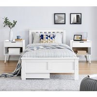 Azure Single Bed Double Bed King Bed - White / Single / Bed frame and Mattress