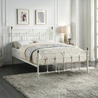 Bayford Traditional Victorian Metal Bed Frame - White / Double