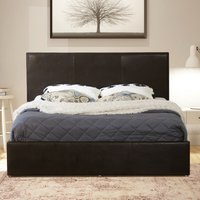 Bilancio Storage Bed Dark Brown Faux Leather  - Dark Brown / Single