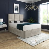 Caprio Upholserted Floorstanding Headboard With Divan Bed Frame  Cream  Single | Bed Sava