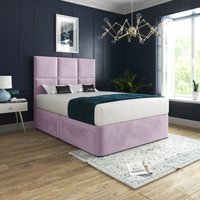 Caprio Upholserted Floorstanding Headboard With Divan Bed Frame  Pink  King | Bed Sava