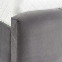 Chloe Panel Luxury Crushed Velvet Upholstered Bed Frame - Steel / Small Double