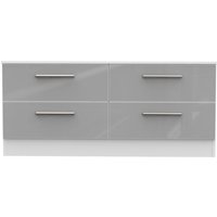 Contrast Ready Assembled 4 Drawer Bed Box - Light Grey / White
