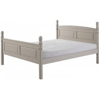 Corona Grey Wax Double High End Bed Frame  Distressed Grey Wax | Bed Sava