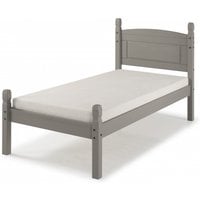 Corona Grey Wax Single Low End Bed Frame  Distressed Grey Wax | Bed Sava