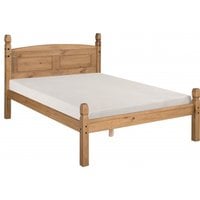 Corona King Size Low Foot End Bed Frame  Antique Wax | Bed Sava
