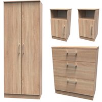Devon Ready Assembled Four Piece Bedroom Set - Bardolino (Light Oak)