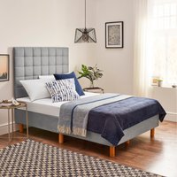 Divan Bed with Headboard and Mattress  Grey  Small Double  Pocket Sprung Mattress | Bed Sava