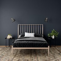 Giulia Modern Metal Bed - Millennial Pink / Double