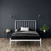 Giulia Modern Metal Bed - White / King